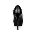 thumbnail image 2 of BLISSFUL STEP Women's Platform Ankle Strap Stiletto High Heel Pumps Black 9, 2 of 7