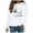12 White, variant on Feimerou Womens Long Sleeve Tops Plus Size Crewneck Graphic Sweatshirts Classic Fit Dandelion Printed Casual Pullover Top