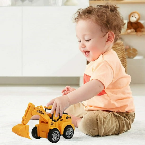 Coche de juguete infantil de empuje hacia atrás, coche de ingeniería, coche de juguete infantil, coche pequeño educativo infantil, carretilla de presión