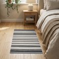 thumbnail image 3 of ODIKA Farmhouse Ticking Striped Abstract Interlocking Center Door Cream Stain Resistant Thin Throw for Entryway, Kitchen, Laundry Room, 3 of 7