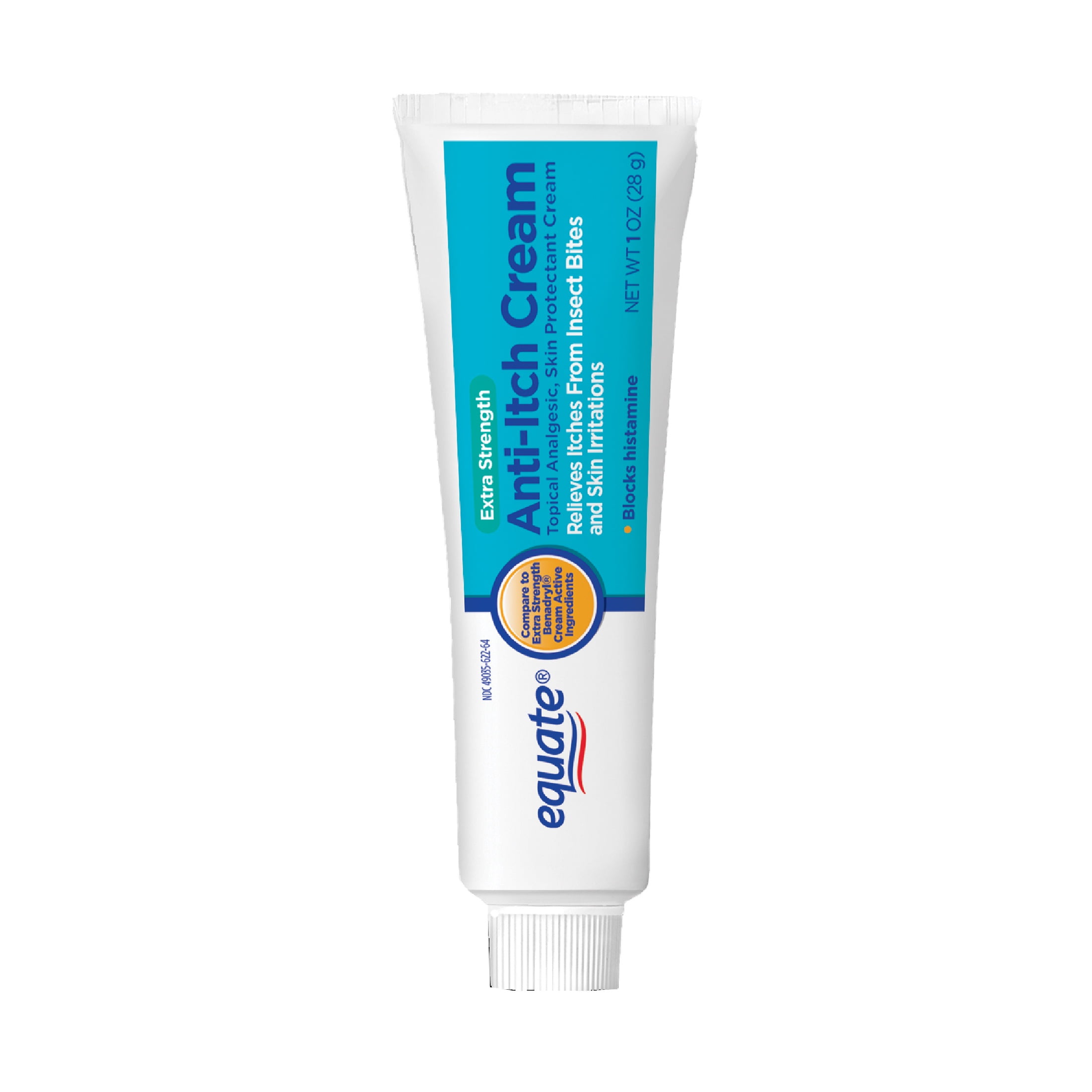Equate Extra Strength Anti-Itch and Skin Protectant Cream Diphenhydramine HCl 2%, 1 oz, Compare to Extra Strength Benadryl® Cream Active Ingredient