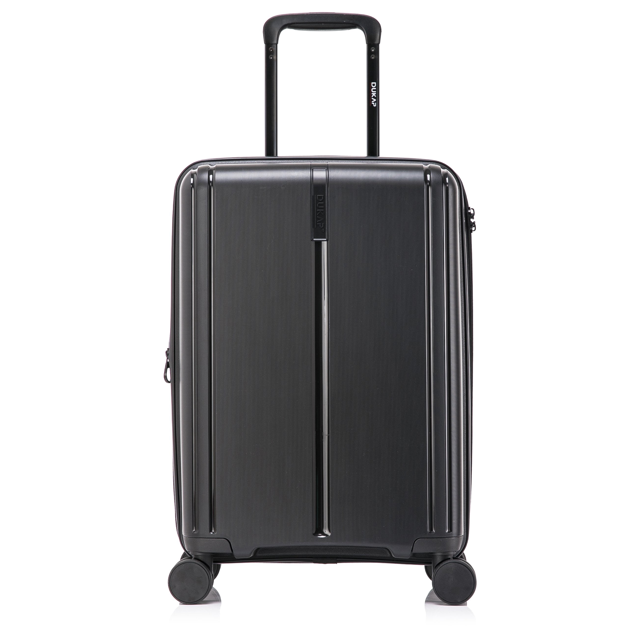 DUKAP AIRLEY 20" Lightweight Hardside Carry-On Luggage with Spinner Wheels, Handle and Trolley, Black