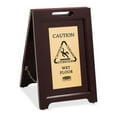 thumbnail image 2 of Rubbermaid Commercial Executive 2-Sided Multi-Lingual Caution Sign, Brown/Brass, 15 x 23 1/2 -RCP1867507, 2 of 2