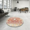 thumbnail image 3 of Ahgly Company Indoor Square Traditional Sunrise Orange Persian Area Rugs, 5' Square, 3 of 6