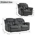 thumbnail image 3 of Bonzy Home Reclining Living Room Set with Console Electric Power Lift Chair Loveseat Reclining Chair Theater Seating Living Room Furniture Set Cup Holders,Adjustable Backrest Hidden Arm Storage Gray, 3 of 9