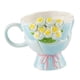 thumbnail image 4 of Taza de café de cerámica, taza de cerámica rosa, 360 ml, regalo de cumpleaños artístico y lindo con flores Azul, 4 of 9