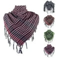 thumbnail image 6 of Apooke Colorblock Houndstooth Pattern Shemagh Scarf with Tassels Desert Scarves Arabian Shawl Wrap Neckerchief Neck Head Wrap, 6 of 20
