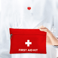 thumbnail image 4 of Mini First Aid Kit, 55 Pieces Small First Aid Kit - Includes Emergency Foil Blanket, Scissors for Travel, Home, Office, Workplace & Outdoor (Red), 4 of 5