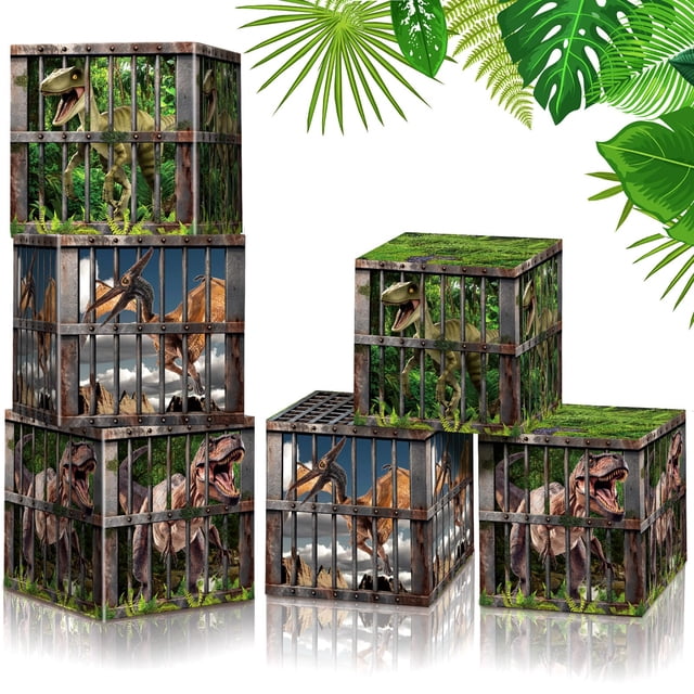 Cajas para regalo de cumpleaños de dinosaurios Fuutreo, 30 x 30 x 30 cm, 6 unidades