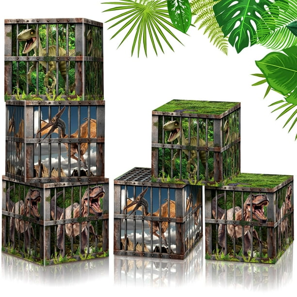 Cajas para regalo de cumpleaños de dinosaurios Fuutreo, 30 x 30 x 30 cm, 6 unidades