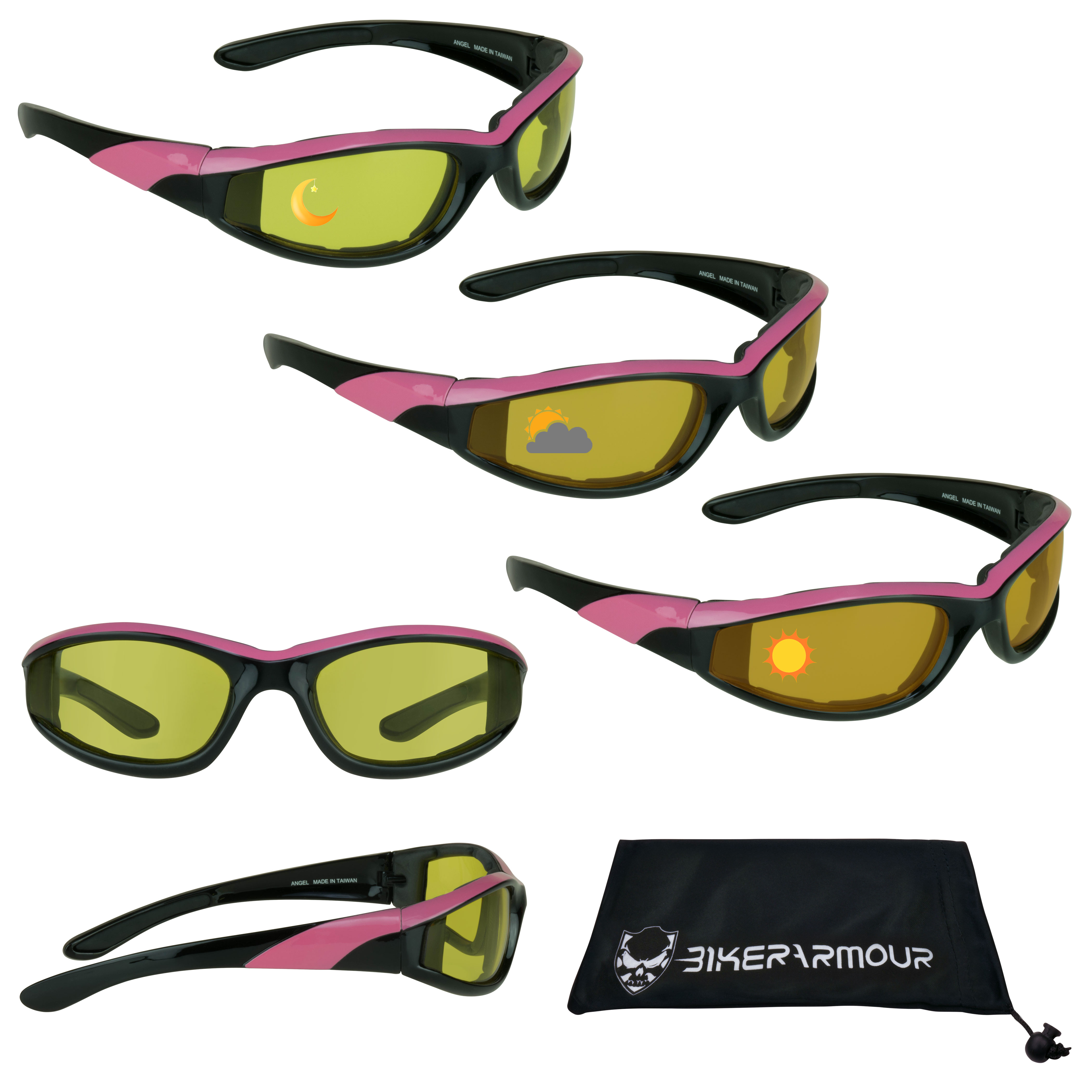Bikershades Bikershades Motorcycle Transition Glasses Foam Padded for