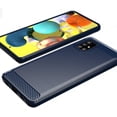 thumbnail image 5 of Nakedcellphone [NAVY BLUE CARBON FIBER] Flexible TPU Slim Phone Case Cover [Anti-Shock, Anti-Fingerprint] for Samsung Galaxy A51 5G UW Phone (VERIZON ONLY), 5 of 6