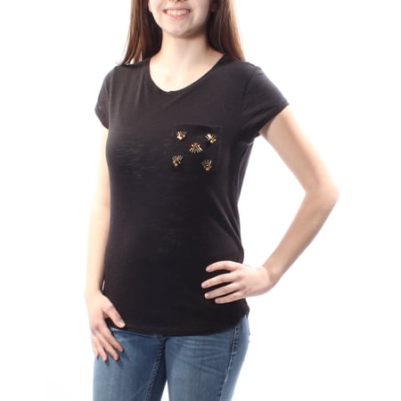 Beaded Short-Sleeve T-Shirt Black