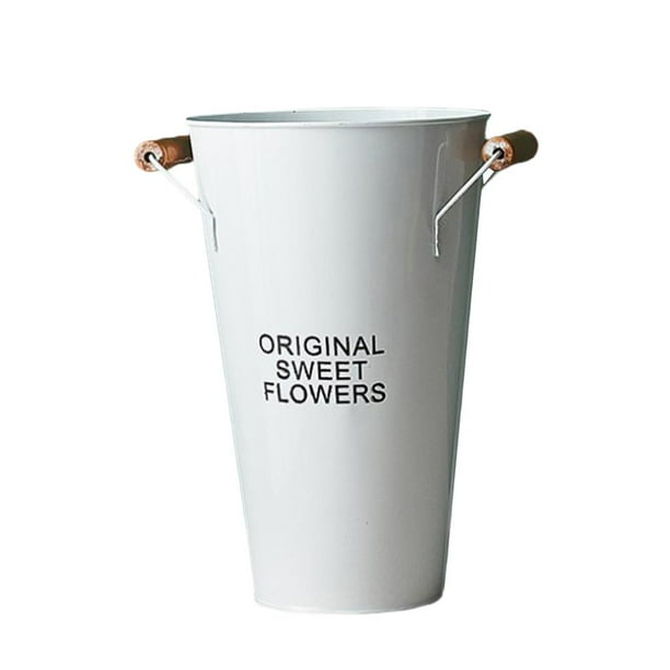Cubo de flores, decoración de escritorio para dormitorio, adorno para cantina, pizzería, oficina. Blanco