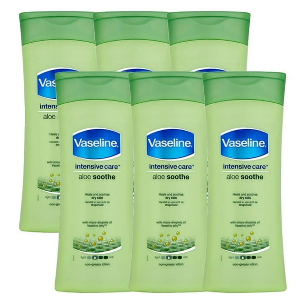 Loción corporal Vaseline Intensive Care Aloe Soothe 400 ml x6