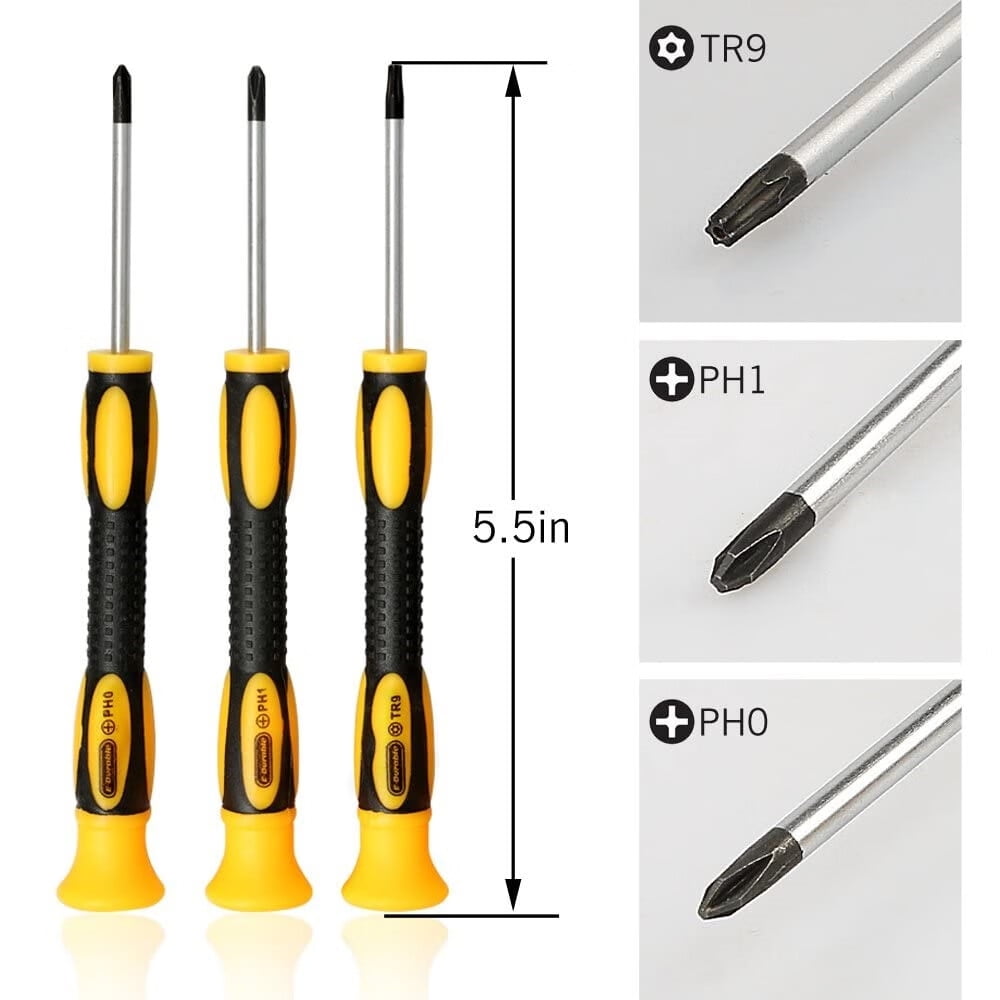 Cleaning Repair Tool Kit for PS3 PS4 PS5 Complete Screwdriver Set - PS4 Security Torx Screwdriver T9(TR9) Phillips PH0 PH1(PS3/4/5)