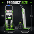 thumbnail image 6 of RXFSP Hand Trucks 880lbs Capacity Electric Hand Trucks 1200W Heavy Duty Stair Climber Trolley with 4M Safety Rope for Moving Furniture Logistics Warehouse(Green), 6 of 10