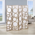 thumbnail image 2 of Roundhill Furniture Arvada 4-Panel Wood Room Divider w/Circle Pattern in Gold, 2 of 5