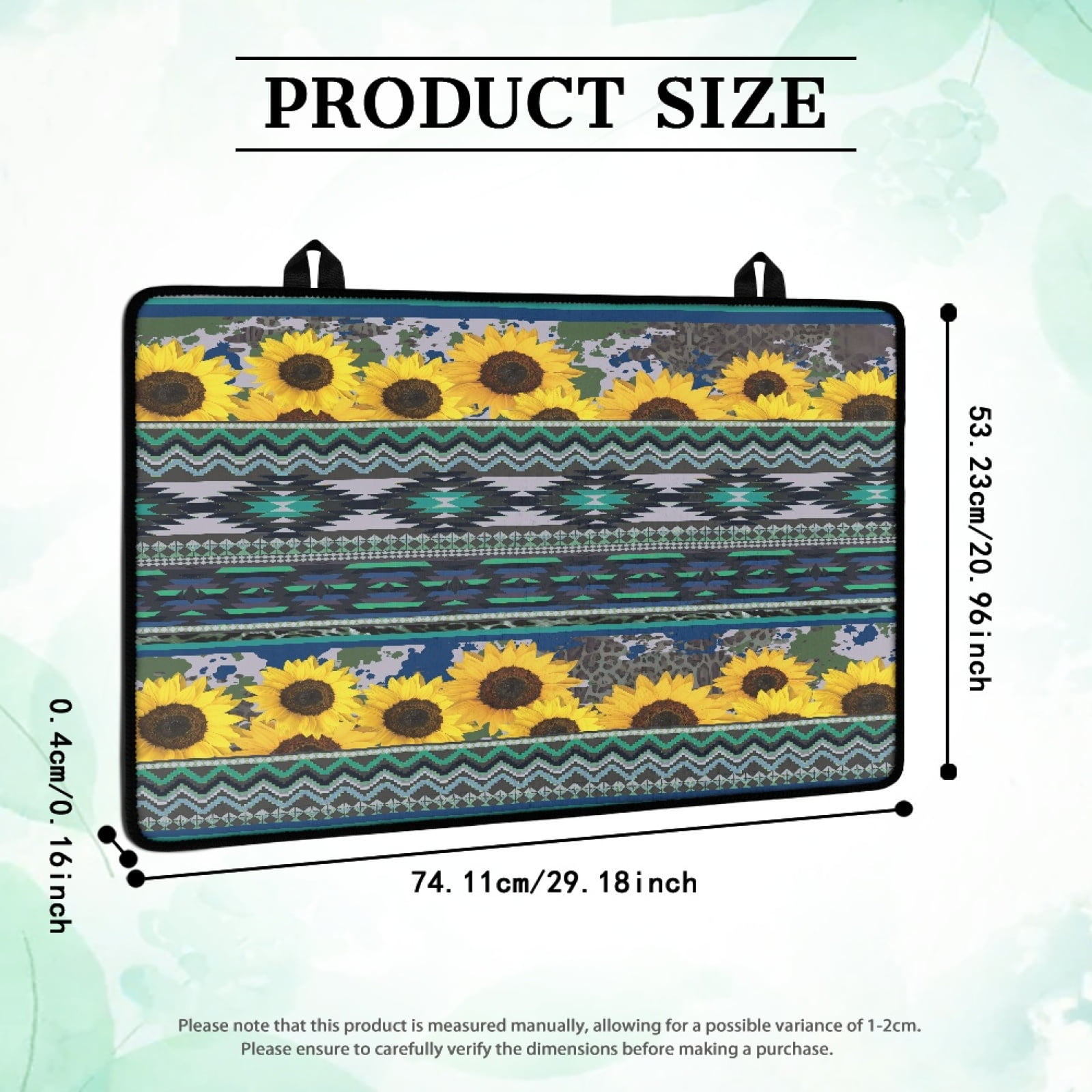 Renewold Stove Top Cover Protector for Glass Stove, Anti-slip Cooktop Mat Scratch Resistant Oven Mat Protector Range Cover Extra Kitchen Space, American Tribal Sunflower Cow Print Teal
