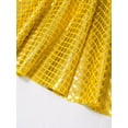 thumbnail image 6 of MSemis Kids Girls Metallic A-Line Mini Flared Pleated Skirt Hip Hop Dance Party Skirt for Girls Gold M, 6 of 7