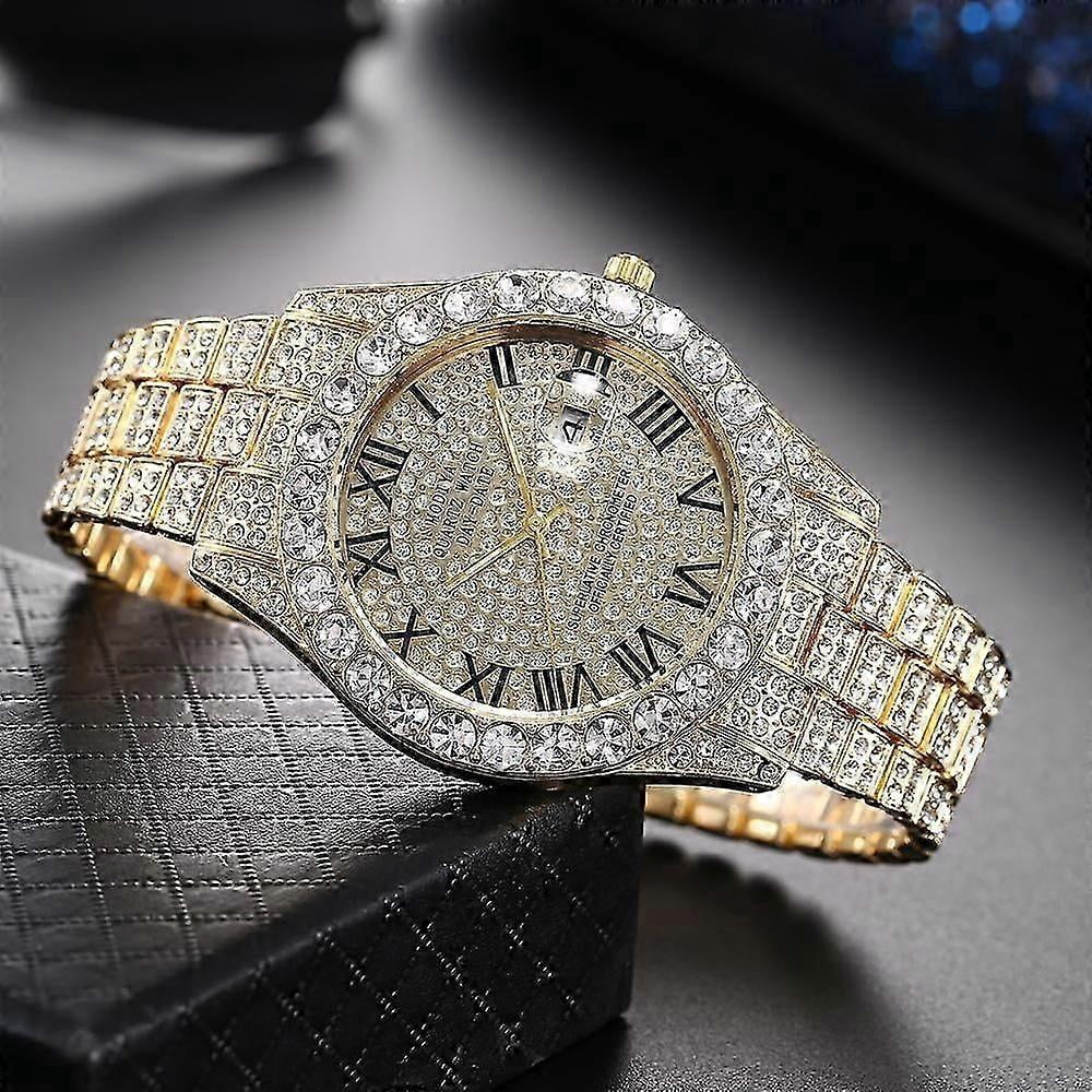 Reloj de hombre RUO LIN DO de aleación con esfera dorada y diamantes ...