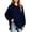 Navy, variant on Paiwinds Women's Oversized Sweatshirts Cozy Hooded Long Sleeve Pullover with Drawstring and Front Pocket Casual Relaxed Fit Side Vent Tunic Tops
