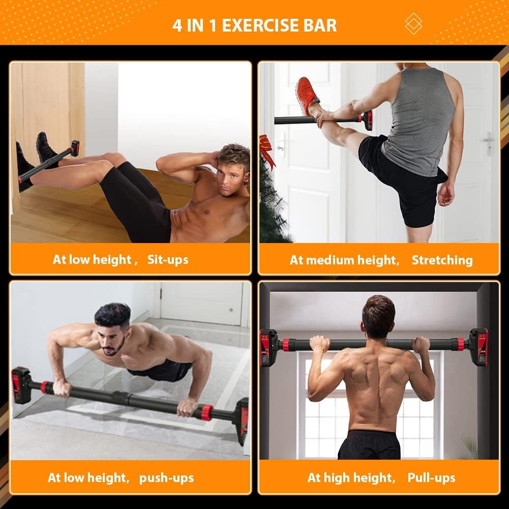 Adjustable Width Doorway Pull Up Bar with 440 Lbs Max Load for Strength Training