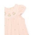 thumbnail image 3 of easy-peasy Baby Girls Organic Cotton Gauze Embroidered Flutter Dress, Sizes 0-24M, 3 of 3