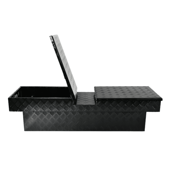 Gloss Black Diamond Tread Aluminum Gull Wing Truck Tool Box 60"x20"x15"