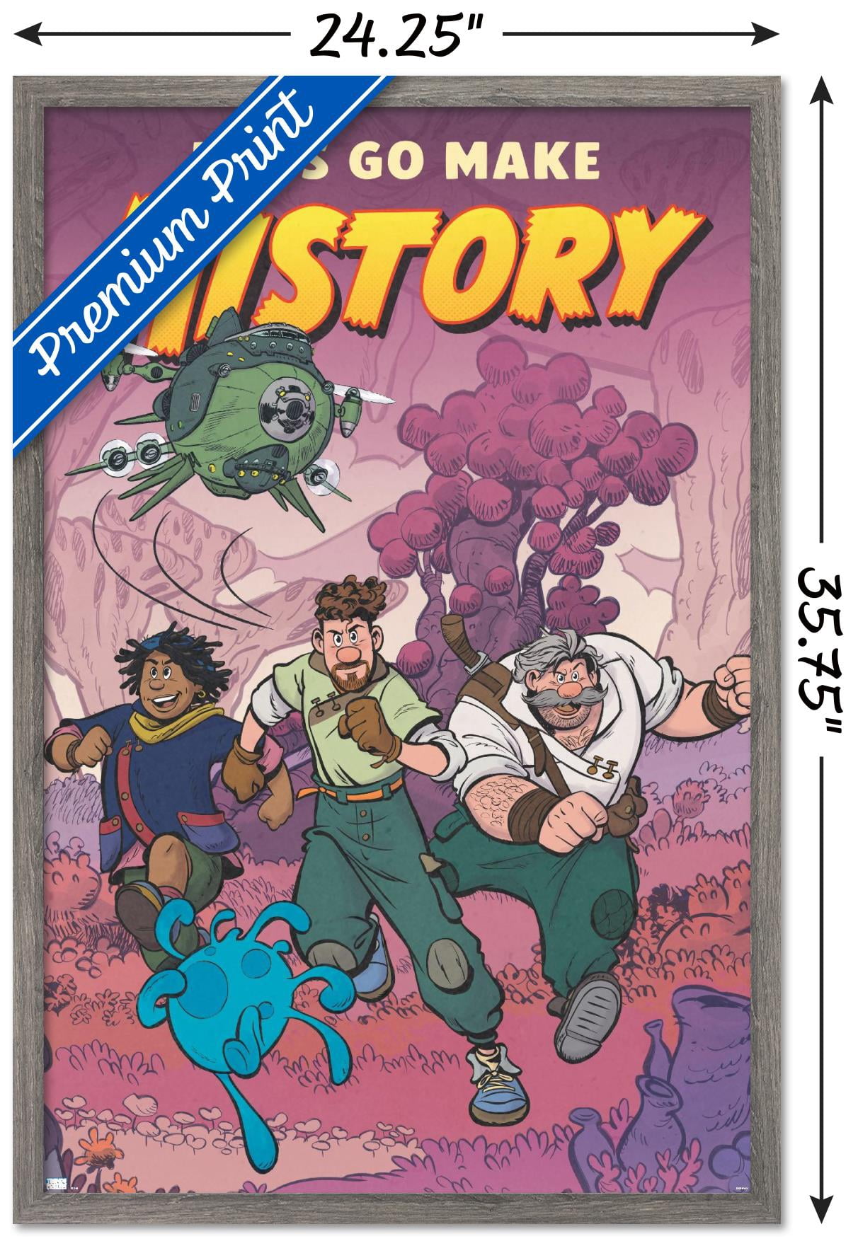 Disney Strange World - Let's Go Make History Wall Poster, 22.375" x 34" Framed