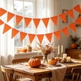 thumbnail image 5 of Orange Paper Triangular Banners, Harvesting Festival Thanksgiving Halloween Party Decor, Thick Cardstock Pre-strung Hanging Pennants, Fall Birthday, Lazyguy, 5 of 6