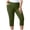 Army Green-01, variant on Nugftut Plus Size Capris for Women, Solid Color Yoga Pants with Pockets Elastic Waist Capri Leggings