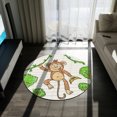 thumbnail image 4 of Singe Graphique - Vêtements de Zoo Amusants pour les Amateurs de Singes Tapis Rond, 4 of 5