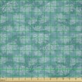 thumbnail image 2 of Ambesonne Peacock Christmas Fabric by the Yard Microfiber, Winter Swirls, 1 Yard, Cadet Blue, 2 of 2