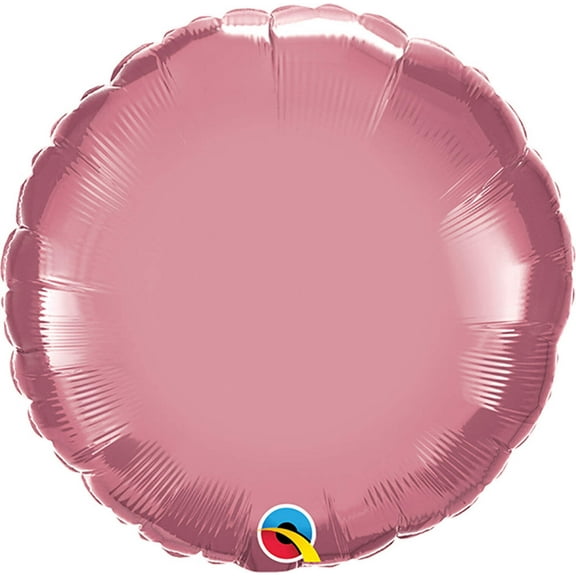 18 inch Circle - Chrome Mauve Qualatex Foil Mylar Balloon - Party Supplies Decorations