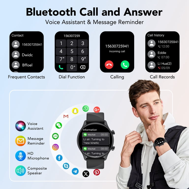 Smartwatch 2025 Uomo Donna - Chiamate Bluetooth, 1.39", IP68, Fitness Tracker, Per IOS Android - Foto 12