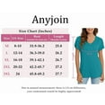 thumbnail image 4 of ANYJOIN Womens Summer Tunics Tops Short Sleeve Casual T-Shirts V Neck Lightweight Cute Blouse, 4 of 5
