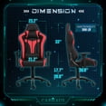 thumbnail image 2 of CAPHAUS Commercial Grade Gaming Chair, Upgraded Cylinder & 3D Armrest, Ergonomic Video Game Chair, Adjustable Height Office Chair, Racing Swivel Recliner, Headrest & Lumbar Support, Red, 2 of 9