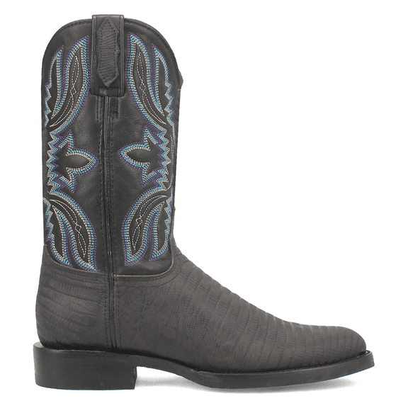 Dingo Mens Saw Buck Embroidered Lizard Print Round Toe Cowboy Mid Calf Boo