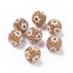 thumbnail image 2 of Polymer Clay Rhinestone Beads Pave Disco Ball Beads Round with Flower Mixed Color 16mm Hole: 1.6~1.8mm, 2 of 4
