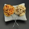 thumbnail image 6 of Ruanlalo Brooch Rose Design Anti-deform Fabric Boutonniere Flower Stick for Men Black, 6 of 6