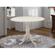 East West Furniture Dublin Wood Dining Table with Pedestal Legs in Cream