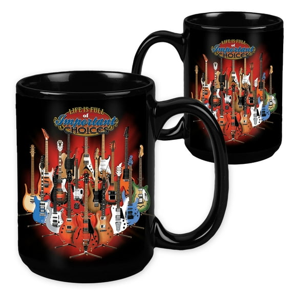 Life Is Full of Important Choices Guitar Stand - 15 Ounce Sublimation Mug