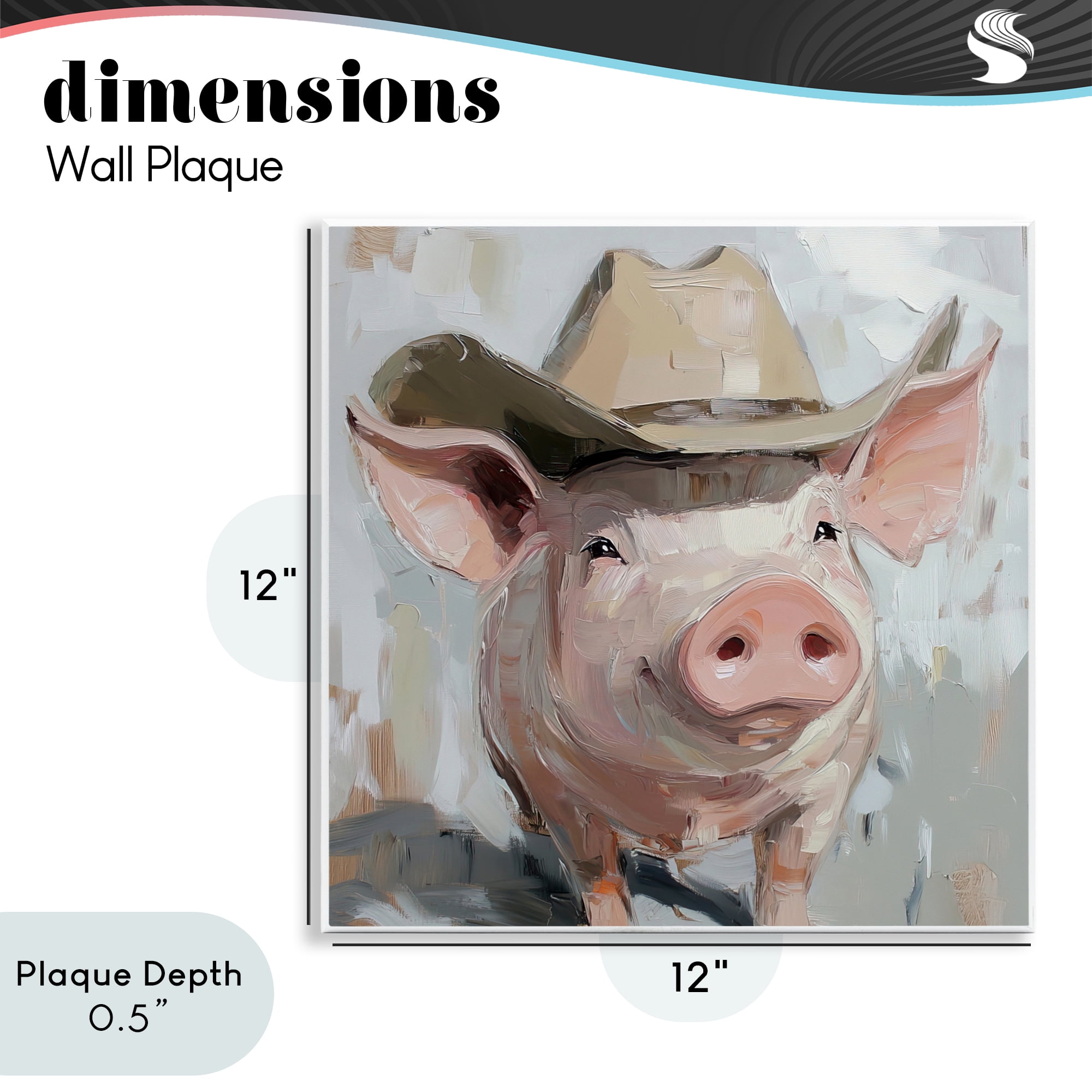 Stupell Industries Cowboy Chester Pig Wall Plaque Art, design by Tina LeCour