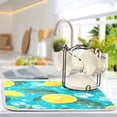 thumbnail image 5 of Kitchen Drying Mat Kitchen Drying Pad 16x18In Drying Dish Mat Dish Drying Mats Kitchen Countertop Multi-Function Drain Drying Mat Lemon Cubes with Leaves, 5 of 8