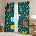 thumbnail image 2 of Homewish Cartoon Cute Dinosaur Black Out Curtains, Kawaii Animal Lover Curtains Pack of 2 (42x63 Each), Rustic Plant Botanical Bedroom Curtains, Curtains Blackout Home Decor, 2 of 6