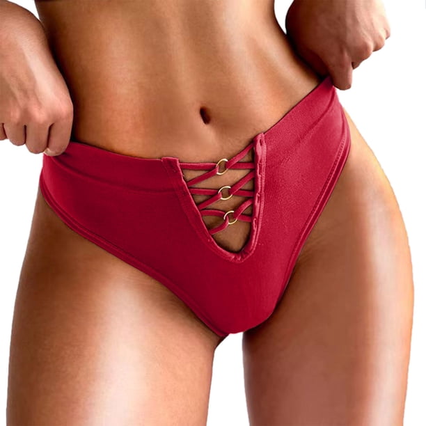 Gibobby Verano calzoncillos adelgazantes Sexy Ladies Briefs Net Panty Ropa interior Tanga para mujer Mujeres negras en tangas Panty Mujeres pequeñas (Rojo, XL)