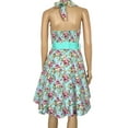 thumbnail image 3 of Vintage Dress Halter Neck Backless Floral Print Dress Blue, 3 of 6