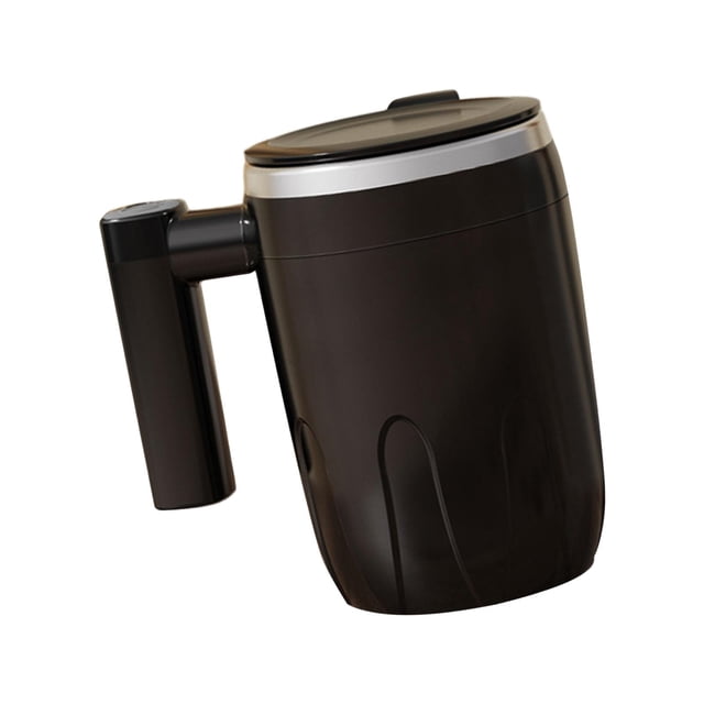 Taza de café agitadora automática, taza mezcladora automática, coctelera eléctrica de proteínas con agarre cómodo, botella para senderismo, Camping, negro
