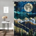 thumbnail image 2 of Orinice Mountain Range Full Moon Stars Bathroom Decor Set with Hooks - Colorful Luxurious Graphic Print Polyester Fabric Shower Curtain 36x72, 2 of 7